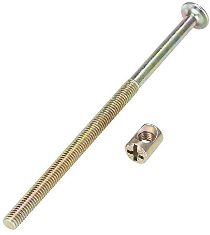 10 STÜCK M6 120 mm Schraube 120 mm Möbelschrauben mit Muttern, Möbelschrauben aus Kohlenstoffstahl Zylindermuttern Verbindungsverbinder zum Verbinden von Holz, Brettern, Küchenarbeitsplatten, Schränke