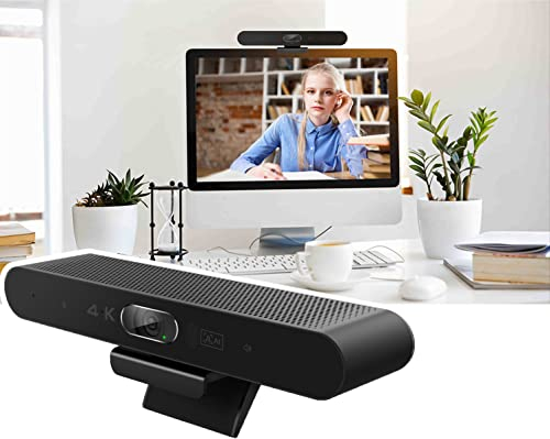 Matosio Caméra de visioconférence EagleBar Pro Caméra 4K ePTZ AI Face Tracking avec Haut-Parleur et Microphone pour Salle de réunion ou Bureau de télétravail Compatible Zoom/MS Teams ou Streaming OBS