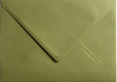C5 Briefumschläge für A5-Grußkarten, Hochzeitseinladungen, Basteln, 162 x 229 mm, Olivgrün, 10 Stück
