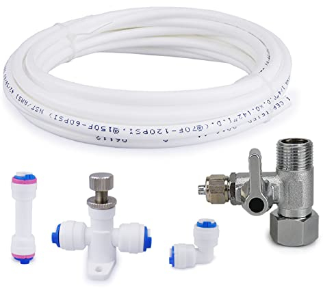 smardy ZO014 10m Kühlschrankschlauch Universal Wasserzulaufleitung Anschluss-Set für Side-by-Side Kühlschränke & Osmoseanlagen – Wasserschlauch 1/4 Absperrventil Rückschlagventil Durchflussbegrenzer