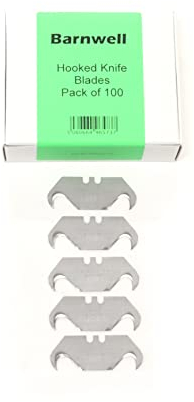 Barnwell Pack of 100 Hooked Utility Trimming Knife Blades for Vinyl Plastic Dolphin Knives
