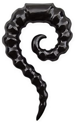 Fly Style Piercing Ohr Expander aus Horn - Tribal Dehnschnecke Dehnspirale Dehnungsschnecke Dehnsichel, Grösse:8 mm (Paar)