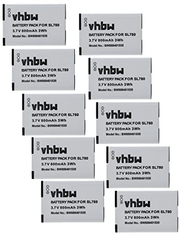 vhbw 10x batteria compatibile con Siemens Gigaset SL800H Pro, SL78, SL750H Pro, SL750H, SL750 telefono fisso cordless (800mAh, 3,7V, Li-Ion)
