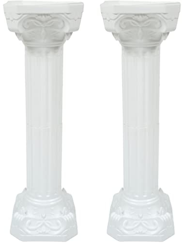 Happyyami 2Pcs Römische Säulen Säulen Kunststoff Hochzeit Dekorative Säulen Römische Säule Griechische Säule Antike Römische Säule für Gartenhochzeitsdekoration