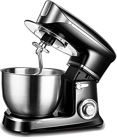 Robot da Cucina Elettrico Piccolo Frullatore Domestico Multifunzionale A 6 velocità con Ciotola 6,5 ​​Litri Prepara Il Pane con Torta Uovo (Color : Black)