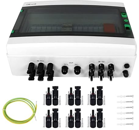 Solar Anschlusskasten Photovoltaik, DC500V Überspannungsschutz UV-beständig Blitzschutz Für PV anlage IP65 wasserdicht Gehäuse Solarstromsystem (2 in 2 Out 15A)