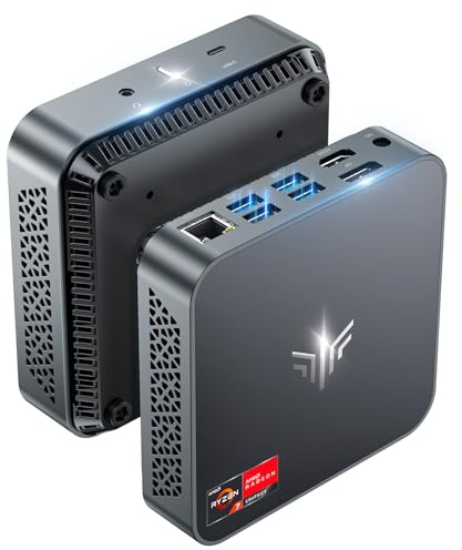 NiPoGi AM02PRO Mini PC, AMD Ryzen 7 5700U(hasta 4.3GHz, 8C/16T), 16GB RAM 512GB NVMe SSD Mini Ordenador de Sobremesa para Oficina,Cine en casa,Empresas【DP+HDMI/WiFi 6/Bluetooth 5.2/USB-C】
