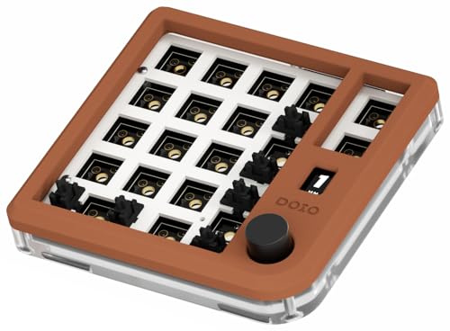 KEEBMONKEY Kit mini tastierino numerico in alluminio personalizzabile con manopola rotante programmabile, sostituibile a caldo con display OLED (caramello)
