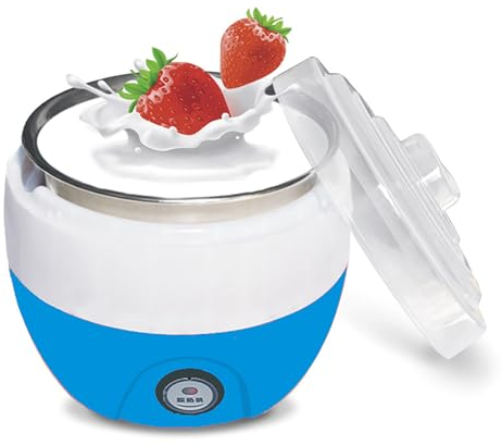 Yogurtera Automática, Máquina De Yogur Compacta Con Tapa Transparente, Diseño De Capacidad De 1 Litro Y Control Inteligente, Frascos De Vidrio Fáciles De Limpiar, Para Uso Doméstico Y De Cocina