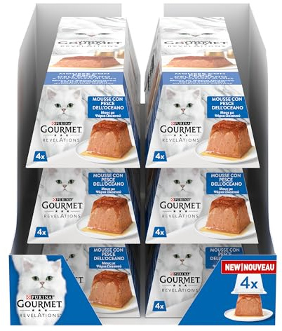GOURMET Revelations Cibo Umido per Gatti Adulti Mousse con Pesce dell'Oceano 24 Confezione da 57g