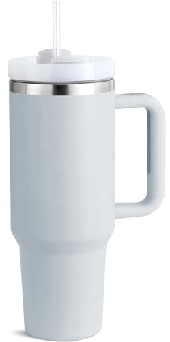 Taeku Thermobecher mit Henkel, 1200ml Doppelwandiger Edelstahl Vakuum Isolierbecher Tragbare Autobecher 40oz Kaffeebecher To Go für Kalte Heiße Getränke (Blau)