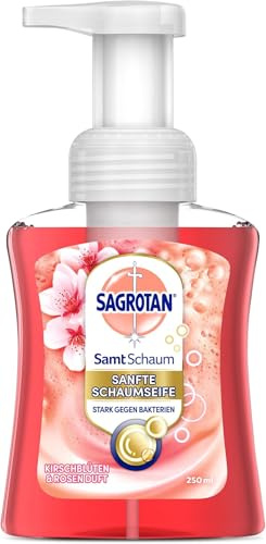 Sagrotan Samt-Schaum Seife Kirschblüte & Rose – 1 x 250 ml Schaumseife im Seifenspender (Packung mit 5)