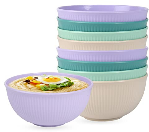 Goevcclei Ciotole Per Bambini, Ciotole Plastica Bambini, Ciotola Per insalata Plastica, Set Scodelle Plastica, per zuppe, riso, cereali, frutta, per bambini e adulti (8 pezzi)