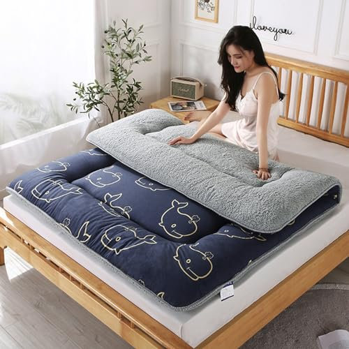 Matratze für Doppelbett, Queen-Size-Größe, Klappmatratze, Schlafmatte, Matratze, traditionelle Tatami-Matratze, japanische Boden-Futon-Matratze für Zuhause, Schlafsaal (Farbe: B-Graues Alpaka, Größe: