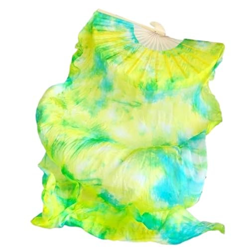 LPHFDCS Bauchtanz Seide FäCher Gefärbter Fächerschleier aus 100% Reiner Naturseide for Bauchtanz-Performance-Fächer for Bauchtanz-Kostüme und Zubehör for Frauen, EIN Paar Bauchtanz-Fan(Clear,S)