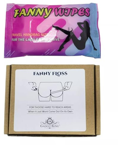 FANNY WIPES AND FANNY FLOSS LADIES GIFT FOR HER GIRLFRIEND SECRET SANTA RUDE XMAS WOMENS FUN JOKE PRANK IDEA CHRISTMAS APRIL FOOLS UNUSAL ADULT STOCKING FILLER BOSS NOVELTY WIFE FRIEND BIRTHDAY