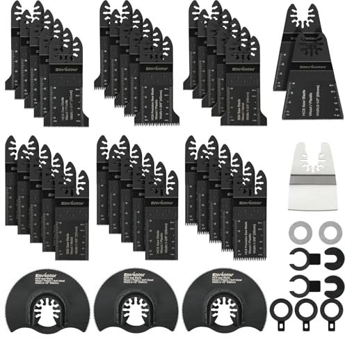 Enventor 45PCS Oscillating Multitool Blades, Professional Universal Multi Tool Saw Blades, Oscillating Tool Accessories, Compatible with Enventor 23Q1-3, 86229, 98606 and Others