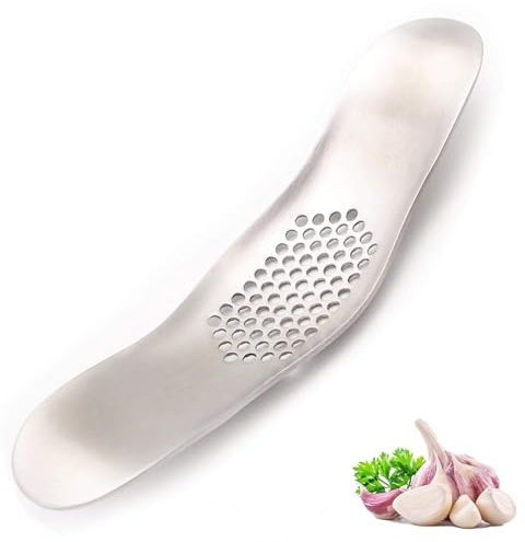 Garlic Rocker Crusher Mincer Press Dishwasher Safe, Stainless Steel Garlic Crusher Press