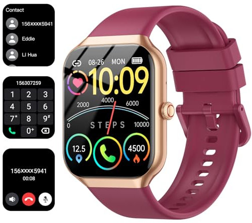 Smart Watch for Men Women Answer/Make Call, 1.96 HD Touch Screen SmartWatch,Heart Rate/SpO2/Sleep Monitor, 100+ Sport Activity Tracker Step Counter, IP68 Waterproof Fitness Tracker for Android iOS