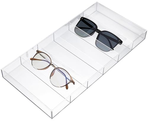 DICOSMETIC 6 Slot Klarer Sonnenbrillen Organizer Aus Acryl Brillenhalter Brillen Display Box Sonnenbrillenständer Stapelbarer Brillenständer Brillen Display Tablett Brillen Aufbewahrungsbox
