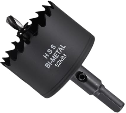 METALLIXITY Seghe Tazza Bimetallica Frese per Metallo 52mm 2-3/64 Nero | M42 Fresatrice Foro Acciaio Rapido, con Punta Centrale Chiave Esagonale e Molla, per Lamiera Legno Pannelli