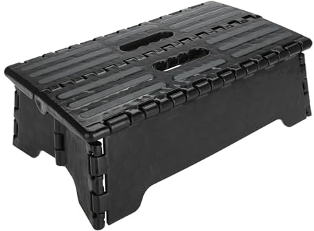 Fockety Marchepied Pliant pour Personnes âgées, échelle Noire Stable pour Les Voyages dans la Salle de Bain, capacité de Chargement de 300 LB