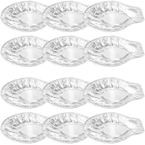 LALADEFIEE Lot de 100 Barquettes Jetables en Aluminium pour Coquilles D’Huîtres Mini Plats de Coquilles Résistantes pour Cuisson Barbecue et Présentation Fruits de Mer Format Petit