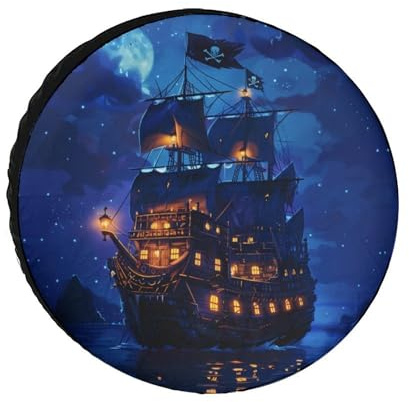 Reifenschutzhüllen im Piratenschiff-Design, wasserdicht, universell passend für Wohnmobile, SUVs, LKWs und Wohnwagen