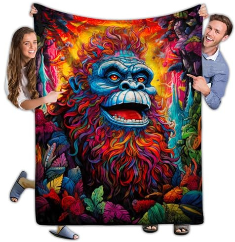 Manta Franela Pie Grande 1 Abstracto Colorido Cobija para Cama Ligeras Mantas De Franela Extra Suave Mantas De Siesta para para Cama Doble Sofa Regalo 125X150Cm