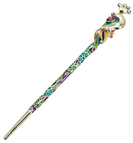 SEWACC Bastoncini per Chioma Cinesi Retrò Cristalli e Smalto Cloisonné, Forcina per Chioma Chignon, Accessori Tradizionali per Acconciature Hanfu, Decorazione Raffinata per Donne e