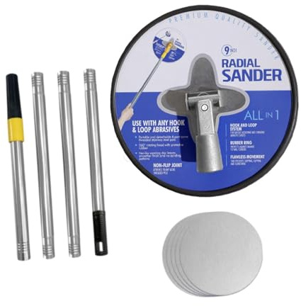 Generic Lijadora de Paneles de Yeso Redonda de 9 Pulgadas Radial con Poste de Extensión Lijadora de Paneles de Yeso