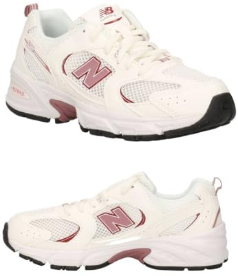 New Balance Chaussures de sport Baskets Garçons 530 1MV Blanc Rose Style de vie, Blanc et rose., 37 EU