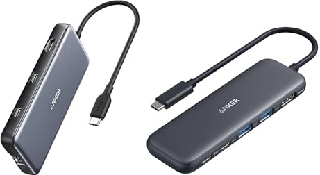 Anker USB C Hub with Ethernet, 8-in-1 Multiport Ethernet Adapter with 4K 60Hz HDMI Port & USB C Hub, 5-in-1 USBC to HDMI Splitter with 4K Display
