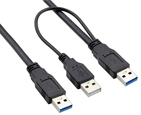 CY super velocità USB 3.0 cavo di alimentazione Y due A maschio a USB maschio per Hard Disk esterno