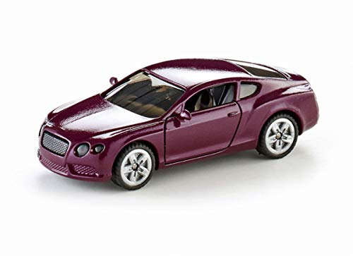 siku 1483, Bentley Continental GT V8, Metall/Kunststoff, Magenta, Spielzeugauto für Kinder, Öffenbare Türen
