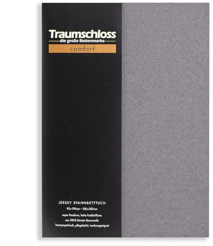 Traumschloss Spannbetttuch »Comfort« 100% Baumwolle | Edel-Jersey | bügelfrei | grau | 90-100x200cm