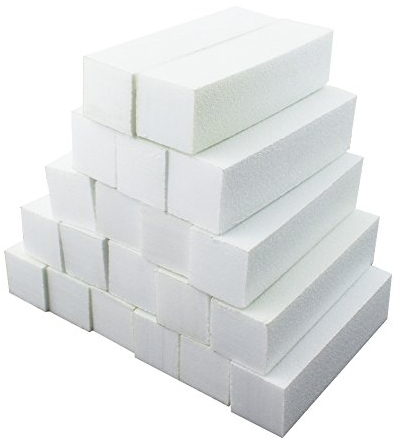 Soleebee Nagelfeilen Schleifblöcke Nagel Profi Polierblock Buffer Nagel Block Korund Streugut Buffer mit 4 Polierflächen (20 Stück Weiß)