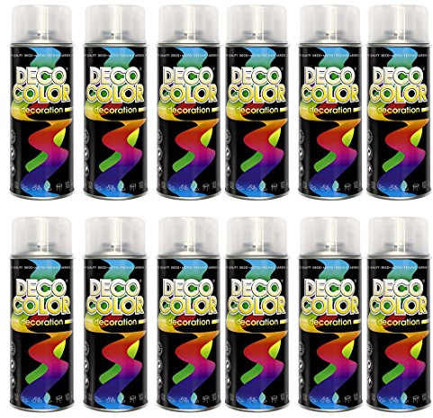 12er Sparpack (1 Karton) Lackspray Sprühlack Klarlack glänzend 400ml