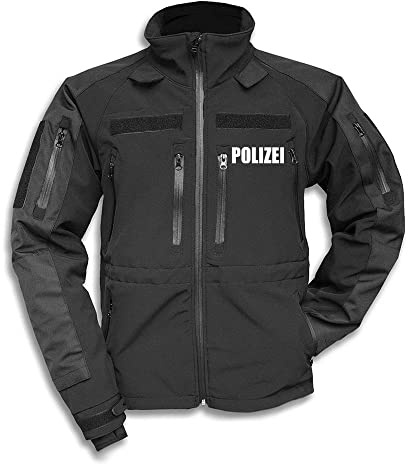 Copytec Tactical Softshell Jacke Polizei Behörde Einsatzkleidung Dienst Kommissar #30190, Größe:L, Farbe:Schwarz