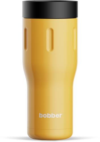 BOBBER 16 oz Leak-Proof Travel Coffee Mug – Dishwasher Safe, Vacuum Insulated Coffee Cup for Auto, Stainless Steel Reusable To Go Mug for Hot/Ice Coffee Tea – BPA-Free, Keeps Hot for 8 Hours (Orange)