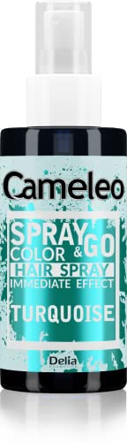 Cameleo - Spray & Go - Tonico Spray Capelli - Nebbia Turchese - Per Capelli Biondi, Platino, Grigio - Pronto all'uso - Colore Turchese Semi Permanente - Colorazione istantanea - 150ml