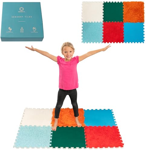 Tapis De Sol Sensoriel Pour Enfants | Tapis Enfants Autistes | Tapis Sol Sensoriel Emboîtement | Exploration Multisensorielle | Tapis Puzzles | Jouets Sensoriels Jeux Tactiles | Tapis Orthopédique