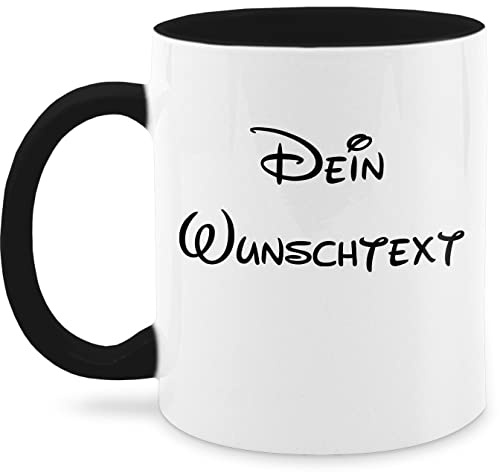 Tasse Tassen 325ml - Aufdruck selbst gestalten - Wunschtext I Geschenk mit eigenem Text personalisiert - 325 ml - Schwarz - mug with name paartassen personalisierte custom glühweintassen
