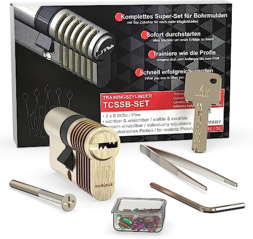 MULTIPICK Cylindre radial d’entraînement - [6 goupilles + kit de goupilles] Crochetage serrure - Lockpicking kit - Pour débutants et professionnels - Crocheteur de serrure professionnel - Germany