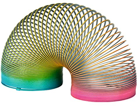 moses. Treppenhüpfer Rainbow, Hüpfende Metall-Spirale in Regenbogen-Farben, Experimentierspielzeug und Spielzeugklassiker für Kinder, Magische Treppenläufer Regenbogenspirale mit Ø 6,5 cm