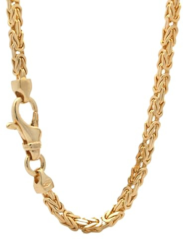 hoplo holzenplotz Edle Goldkette Königskette Breite 2,5 mm - massiv 585-14 Karat Gold, Kettenlänge:19 cm Armkette