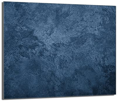 Herdabdeckplatte 60x52 Einteilig Glas für Elektroherd und Induktion Herdschutz Spritzschutz Glasplatte Deko Schneidebrett, Schiefer Blau