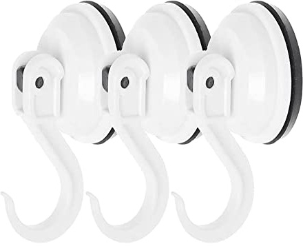 Clixde Handtuchhalter Saugnapf 3er Set – Vakuumhaken ohne Bohren, bis 6 kg, 55 mm, weiß, für Bad/Dusche/Küche, Handtuch- & Kleiderhaken