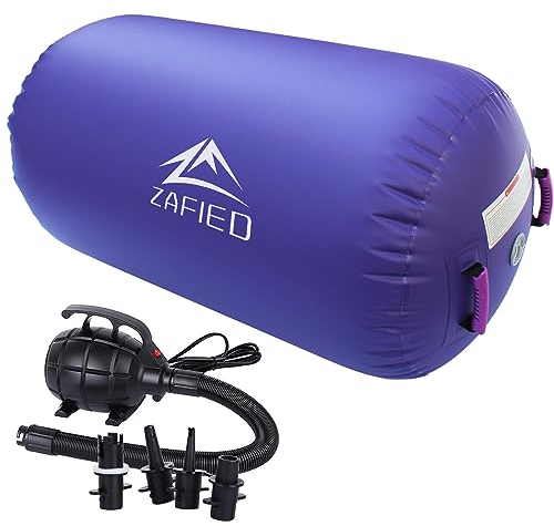 Air Rolle Turnen, Air Roll Aufblasbare Air Barrel Gymnastik Yoga Rolle mit Luftpumpe Tumbling Matten Trainingsmatte Gymnastikmatte Fitnessrolle