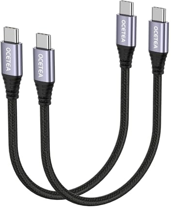 Ocetea USB C auf USB C Kabel Kurz [2Stück 0.3M], 60W USB C Ladekabel 20V/3A USB C PD Schnellladekabel Kompatibel mit iPhone 16 15 Pro Max, MacBook Pro Air, iPad Pro Air, Galaxy S24 S23, Pixel